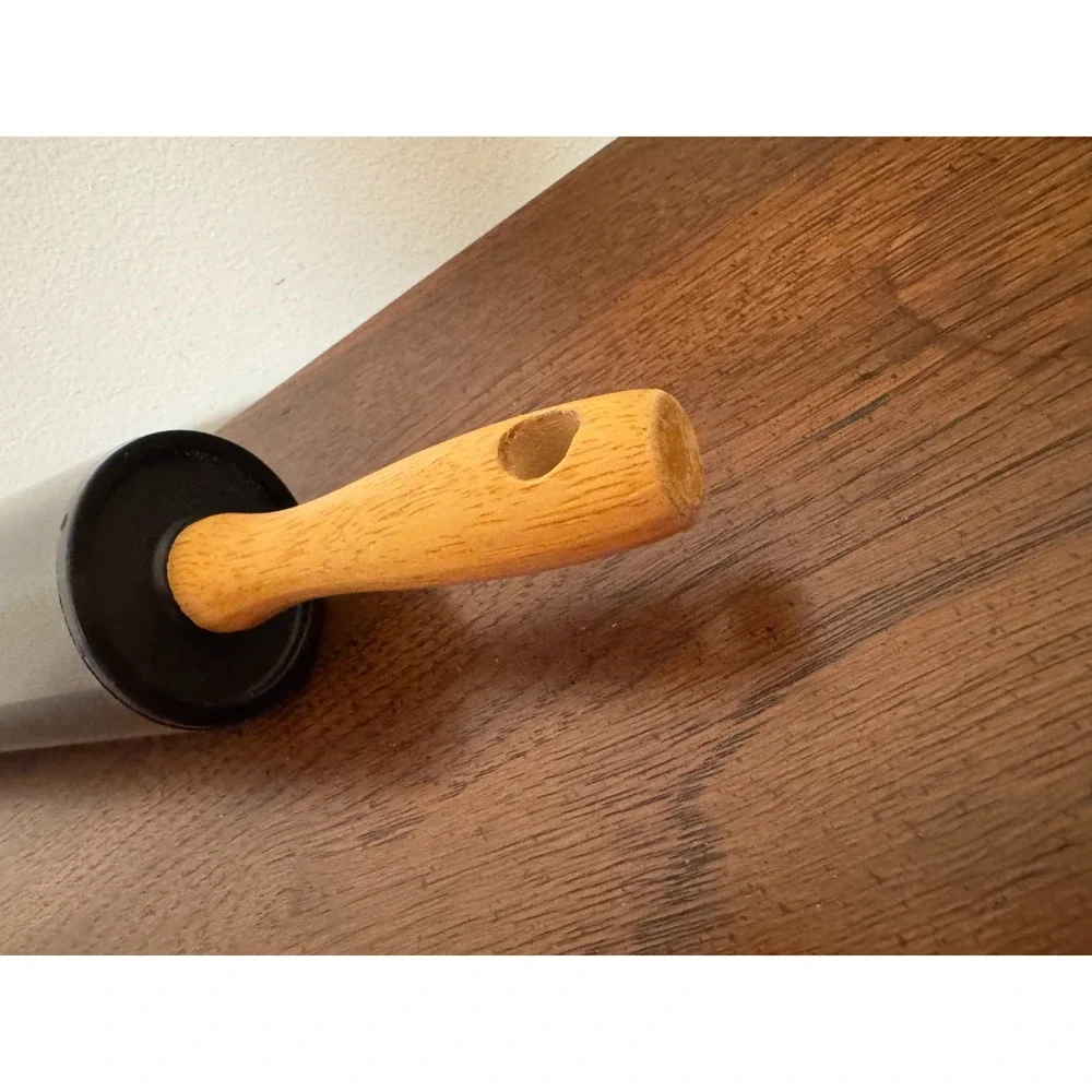 Vintage Black Non-Stick Rolling Pin Wood Handles 17.5